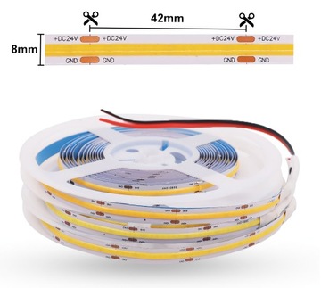 COB LED ЛЕНТА 12В 12Вт/м ip44 НЕОН ХОЛОДНЫЙ 1м ЛИНИЯ