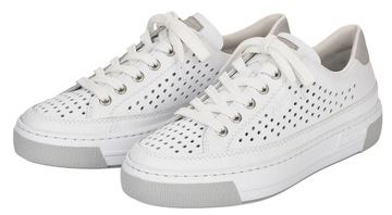 Rieker L8849-80 37 białe skórzane półbuty trampki sneakersy