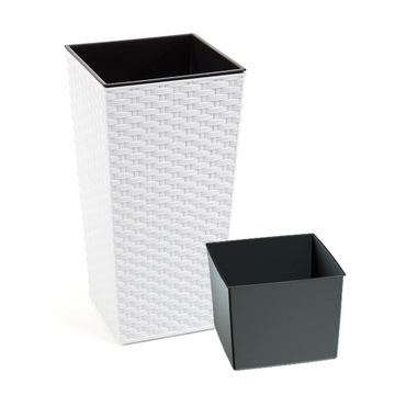 DONICZKA 30x30 finezja rattan donica +wkład kolory