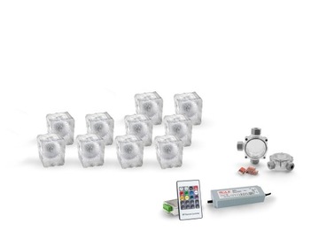 10x Świecąca Kostka Brukowa LED Creativ 6x7x8 RGB