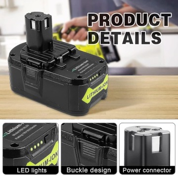 Bateria litowa 18 V 6,0 Ah kompatybilna z narzędziami Ryobi ONE+
