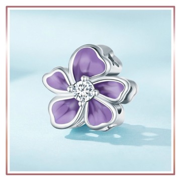 Подвески-подвески СИЯЮЩИЙ ФИОЛЕТОВЫЙ ЦВЕТОК S925