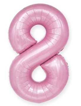 BALON FOLIOWY RÓŻOWY CYFRA 8 HEL tort 100 cm PP