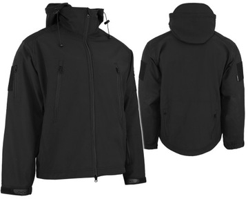KURTKA MĘSKA SOFTSHELL Z KAPTUREM TAKTYCZNA DOMINATOR DRAGON CZARNA M