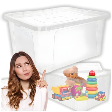 POJEMNIK PLASTIKOWY 20l pudełko pokrywą organizer szuflady szafy 40x33x20cm