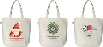 Хлопковая сумка с собственным принтом Подарок Деду Морозу Рождественская звезда выкройки