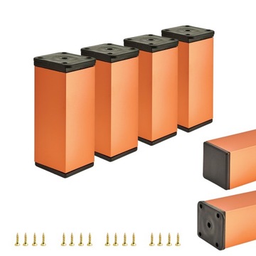 4x NÓŻKA NOGA MEBLOWA MEBLI REGULOWANA 10 CM MIEDŹ