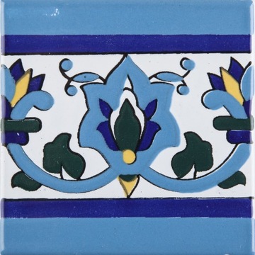 Ceramiczna płytka 10x10 ścienna niebieska 1 szt. Tunezja - Abir Border