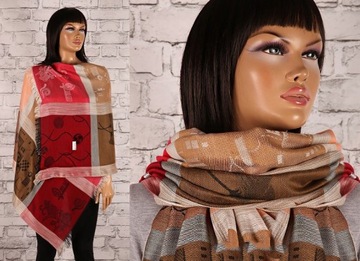 A-3043 PASHMINA ELEGANCKI SZAL PASHMINA I JEDWAB