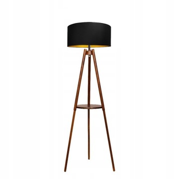 LAMPA STOJĄCA PODŁOGOWA LS-092 DREWNO ABAŻUR