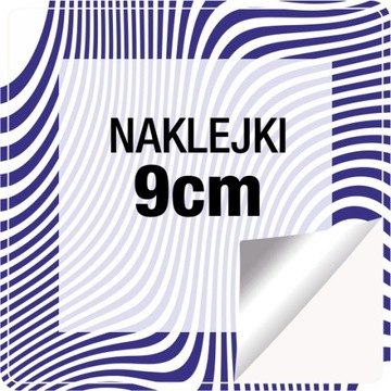 NAKLEJKI ETYKIETY z własnym LOGO kwadratowe 9cm