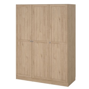 Szafa Jackson Hickory 3 drzwiowa pojemna półki drążęk 61x195x200 cm Billund
