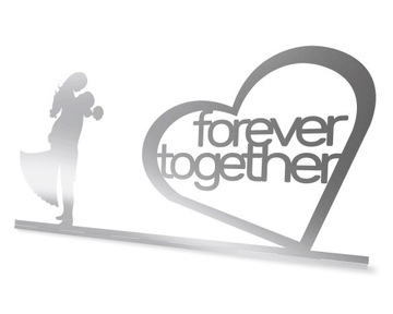 Napis srebro Forever together na stół 60cm NASS-20