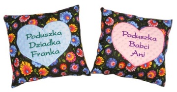 Dzien Babci i Dziadka HAFT imię prezent folk serce