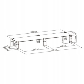 ДВОЙНОЙ СТЕКЛЯННЫЙ СТОЛ ДЛЯ 2 МОНИТОРОВ