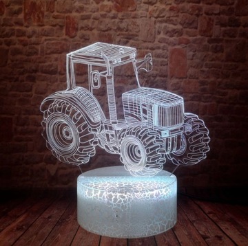 3D светодиодный ночник ТРАКТОР Трактор + USB + ПУЛЬТ