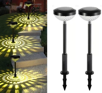 LAMPY SOLARNE OGRODOWE LED KULE BIAŁE LAMPKI 6szt