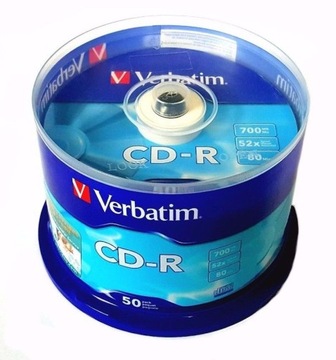 VERBATIM CD-R 700 МБ 52X ДОПОЛНИТЕЛЬНАЯ ЗАЩИТА SP*50 43787