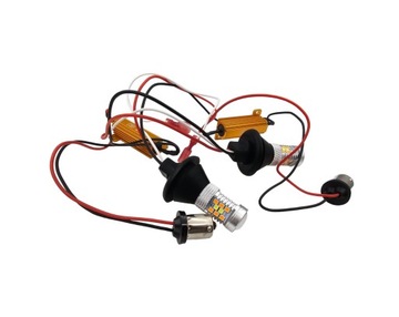 СВЕТОДИОДНЫЕ ДХО ПОВОРОТЫ + ДНЕВНЫЕ ОГНИ 28SMD 2в1 BA15S P21W ULTRA POWERFUL