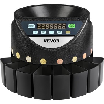 Счетчик монет VEVOR, 300 монет/мин, легкая сортировка, ЖК-дисплей