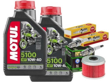 ZESTAW OLEJ MOTUL 5100 10W40 2L FILTR ŚWIECE HONDA VT125 Shadow 99-08