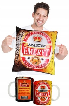 PODUSZKA i KUBEK na emeryturę dla emeryta emerytki