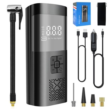 ELEKTRYCZNY INFLATOR DO OPON, MINI KOMPRESOR POWIETRZA 150PSI DO SAMOCHODU