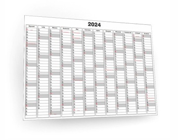 Planer kalendarz ścienny 2024 wielkoformatowy 90x60 suchościeralny