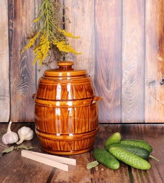 БОЧКА КЕРАМИЧЕСКАЯ С ВОРОТНИКОМ 5Л ДЛЯ НАБОРА