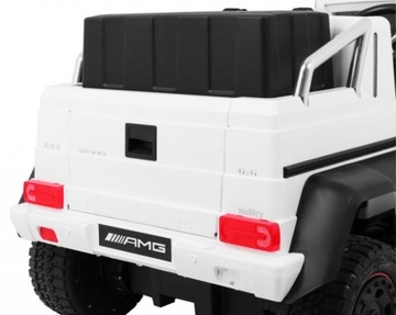 Автомобиль Mercedes G63 6х6 детский Белый + 2 педали акселератора + регулировка