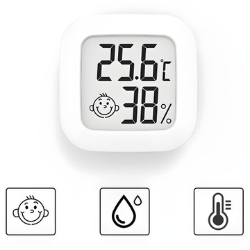 ЭЛЕКТРОННЫЙ КОМНАТНЫЙ ТЕРМОМЕТР ЦИФРОВОЙ ГИГРОМЕТР МЕТЕОСТАНЦИЯ + БАТАРЕЯ