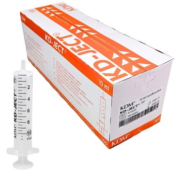 Strzykawki dwuczęściowe luer 10ml 100szt. KD-JECT KDM