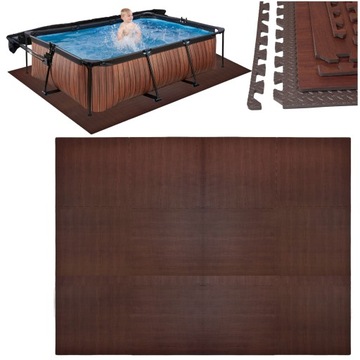 MATA PUZZLE PIANKA POD BASEN PODŁOGA GRUBA 12 EL PANELE CIEMNY 240x180 CM