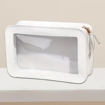 Прозрачная и водонепроницаемая дорожная косметичка с прозрачным окошком, белая