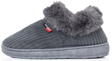 7832 СЕРЫЕ УТЕПЛЕННЫЕ ТАПОЧКИ ДОМАШНИЕ ТАПОЧКИ МЕХ 36