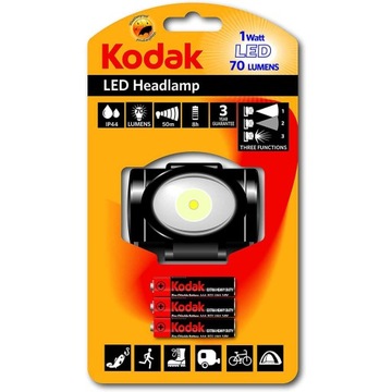 Latarka CZOŁOWA LED Kodak 1-WATT 70lm + 3 AAA