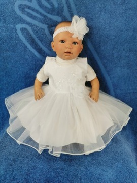 Платье для крещения Тюль Повязка на голову 62