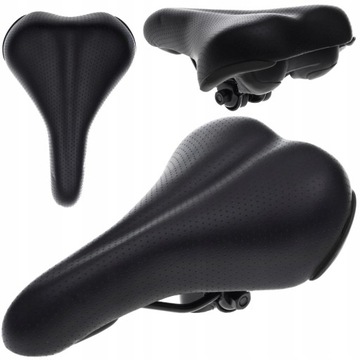 SIODEŁKO ROWEROWE MĘSKIE TREKKINGOWE Z WENTYLACJĄ ECO SKÓRA PERFOROWANA