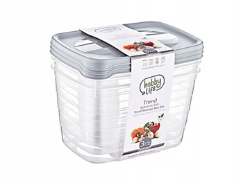POJEMNIK NA ŻYWNOŚĆ KOMPLET 3 szt 2,2L 2200 ml