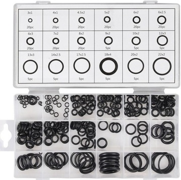 Комплект гидрозатворов XXL, сальники, резиновые уплотнительные кольца, кейс, 225 шт.