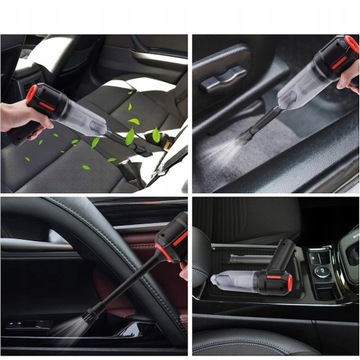 МОЩНЫЙ РУЧНОЙ БЕСПРОВОДНОЙ АВТОМОБИЛЬНЫЙ ПЫЛЕСОС 9000 ПА 120 Вт + 6 КОНЦОВ