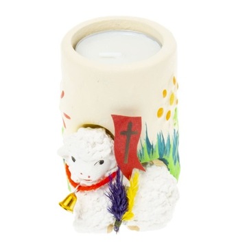 Ozdoba Wielkanocna baranek świecznik na tealight