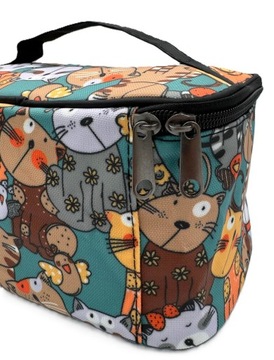 БОЛЬШАЯ ДОРОЖНАЯ КОСМЕТИЧЕСКАЯ СУМКА С КОШКАМИ ПОДАРОК ​​ДЛЯ ДЕВОЧКИ-КОШКИ