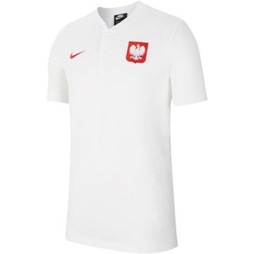 KOSZULKA POLSKI NIKE POLO SLAM KOSZULKA KIBICA POLSKA SPORTOWA BIAŁA ROZM M