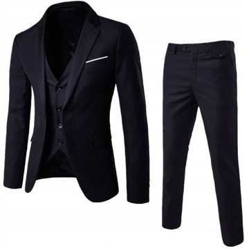 Garnitur męski czarny elegancka jednorzędowy rozmiar 5XL