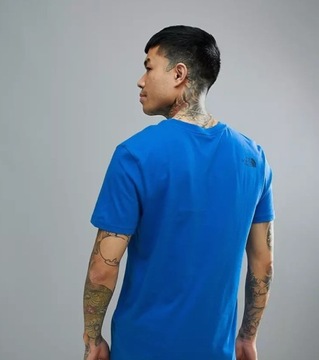 T-shirt męski okrągły dekolt koszulka The North Face rozmiar XL NIEBIESKA
