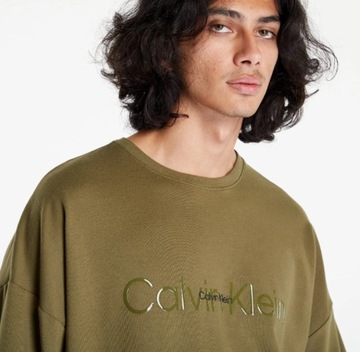 CALVIN KLEIN BLUZA KHAKI MĘSKA Z NADRUKIEM L 1AXE4_A*