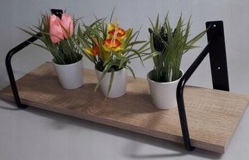 PÓŁKA ścienna wisząca 120x20cm +2 wsporniki Belt