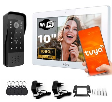 WIDEODOMOFON WiFi LCD 10'' czytnik breloków szyfrator FHD pamięć aplikacja