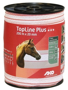PASTUCH TAŚMA DLA KONI AKO Topline Plus 20mm/200 m